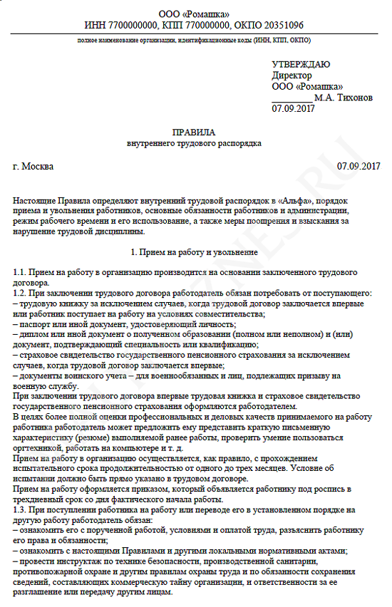 Положение о специалистах предприятия. Правила внутреннего распорядка на предприятии пример. Пример правил внутреннего трудового распорядка 2021 образец. Пример правил внутреннего распорядка организации. Трудовой распорядок организации пример