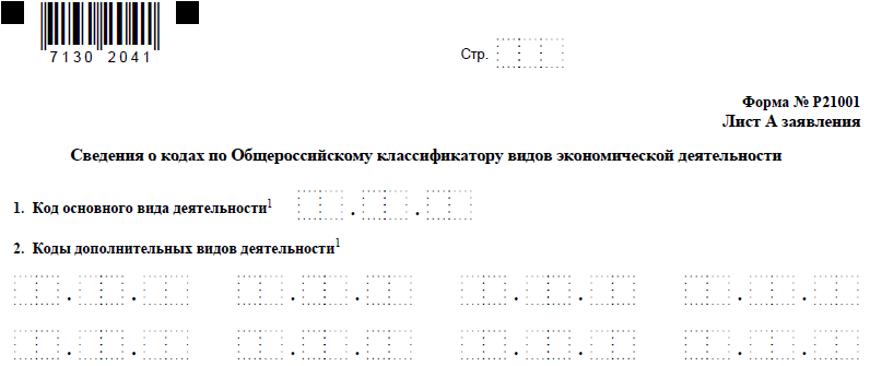 Новая фрома Р21001, сведения о кодах ОКВЭД Новая фрома Р21001, сведения о кодах ОКВЭД