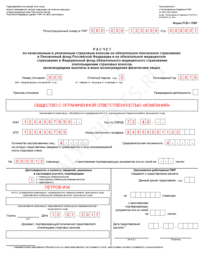 Скачать новый бланк рсв 1