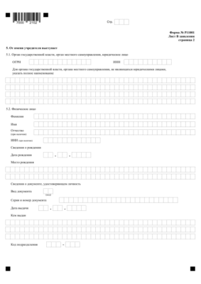 Форма Р11001 лист В страница 2